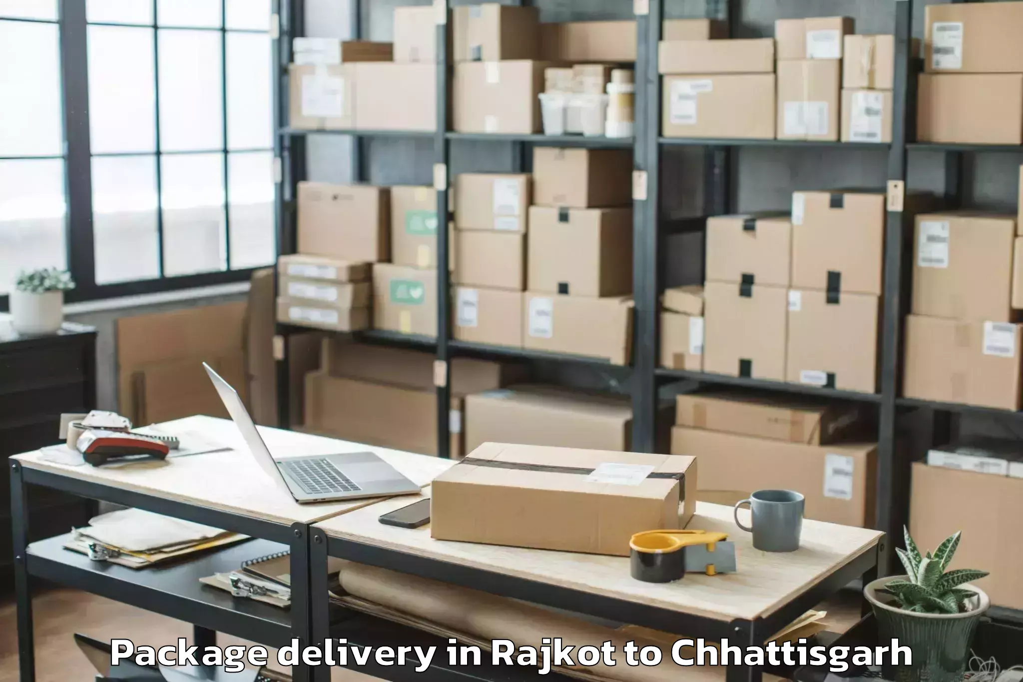 Trusted Rajkot to Kharora Package Delivery